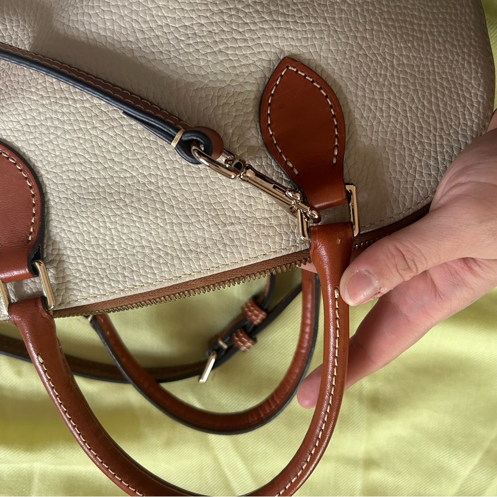 Dooney & Bourke Ivory and Tan Satchel - Picture 10 of 12